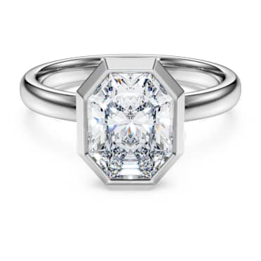 Eternity bezel ring, Lab-grown diamonds 2.0 ct tw, Octagon shape, 18K white gold - Swarovski, 5735710
