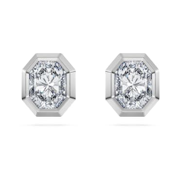 Cercei stud Octagon, Diamante create în laborator 1.0 ct tw, Formă octogonală, Aur alb 18K - Swarovski, 5735727