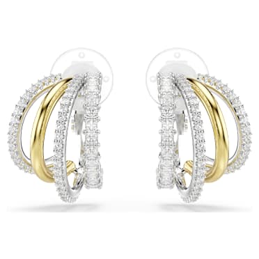 Hyperbola Ohrclips, Verschiedene Schliffe, Weiß, Metallmix - Swarovski, 5736946