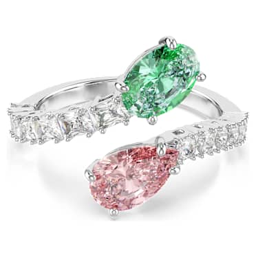Inel deschis Ariana Grande x Swarovski, Tăieturi mixte, Multicolor, Placat cu rodiu - Swarovski, 5737373