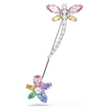 Brož Ariana Grande x Swarovski, Různé výbrusy, Vážka, Vícebarevná, Pokoveno rhodiem - Swarovski, 5737428