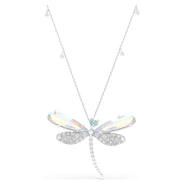 Pendentif et broche Ariana Grande x Swarovski, Perle de cristal, Tailles variées, Libellule, Blancs, Métal rhodié - Swarovski, 5737429