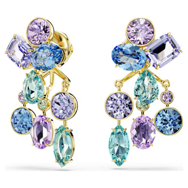 Gema 이어링 재킷, 믹스 컷, 멀티컬러, 18K 골드 피니시 - Swarovski, 5737450