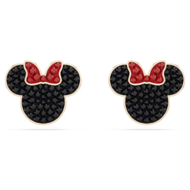 Mickey & Minnie stud earrings, Multicolored, Rose gold-tone plated - Swarovski, 5737561