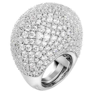 Sublima リング, 大, ホワイト, ロジウム・プレーティング - Swarovski, 5737617