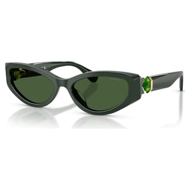 Sunglasses, Cat-Eye shape, SK6045, Green - Swarovski, 5737917
