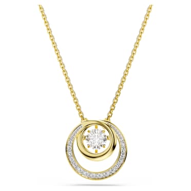 Hyperbola Anhänger, Rundschliff, Weiß, 18K Goldbeschichtet - Swarovski, 5738248