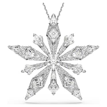 Idyllia pendant, Star, White, Rhodium plated - Swarovski, 5740116
