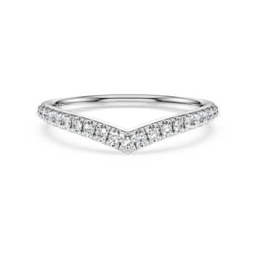 Eternity V 밴드 링, 랩 그로운 다이아몬드 0.25ct tw, 라운드 쉐입, 14K 화이트 골드 - Swarovski, 5740159