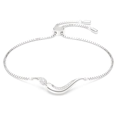 Classica Armband, Rundslipad, Vit, Sterlingsilver - Swarovski, 5740349