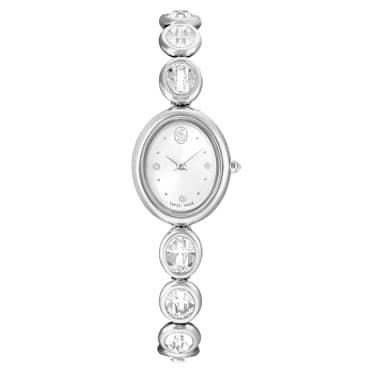 Montre Imber oval, Fabriqué en Suisse, Bracelet en métal, Ton argenté, Acier inoxydable - Swarovski, 5740826