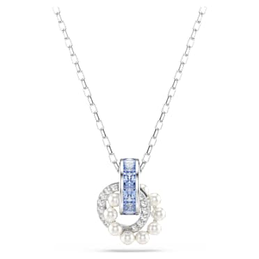Connexus 펜던트, 크리스털 펄, 믹스 컷, 크리스털 펄, 블루, 로듐 플래팅 - Swarovski, 5741331