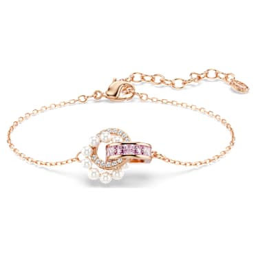 Connexus karkötő, Kristálygyöngy, Vegyes metszés, Rózsaszín, 18 kt-os rózsaarany bevonat - Swarovski, 5741336