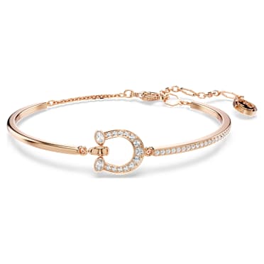 Bracelete Symbolica, Pavé, Ferradura, Branca, Acabamento em ouro rosa de 18 quilates - Swarovski, 5741461