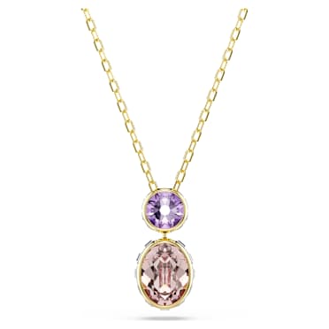 Chroma pendant, Mixed cuts, Multicoloured, 18K gold finish - Swarovski, 5741586