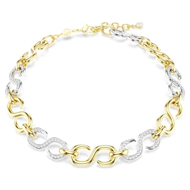 Dextera ketting, Round-slijpvorm, Collier, Wit, Gemengde metaalafwerking - Swarovski, 5741795