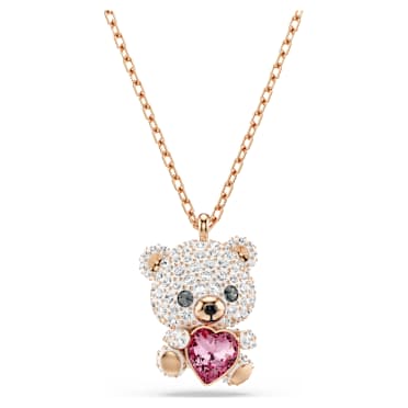 Idyllia 펜던트, 믹스 컷, 테디, 화이트, 18K 로즈 골드 피니시 - Swarovski, 5742363