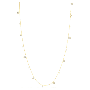 Una Angelic fűzött nyaklánc, Kristálygyöngy, Körmetszéses, Fehér, 18 kt-os aranybevonat - Swarovski, 5742380