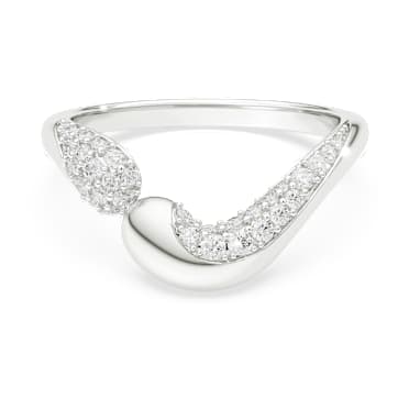 Swarovski Classica 開口戒指, 圓形切割, 白色, 銀 - Swarovski, 5742580