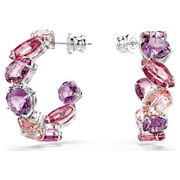 Gema ringoorbellen, Roze, Rodium toplaag - Swarovski, 5742885