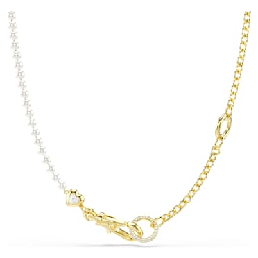 Collar Idyllia, Perla de cristal, Blanco, Baño tono oro - Swarovski, 5742961