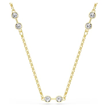 Swarovski Remix Halsband, Rundslipad, Vit, Guldfärgad plätering - Swarovski, 5743027
