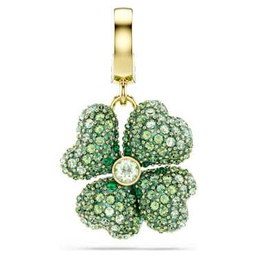 Idyllia 吊飾, 幸運草, 綠色, 18K 金飾面 - Swarovski, 5743130