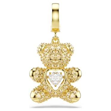Přívěsek Idyllia, Různé výbrusy, Plyšový medvídek, Povrchová úprava z 18k zlata - Swarovski, 5743147