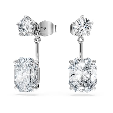 Cercei Octagon, Diamante create în laborator 9.65 ct tw, Forme mixte, Aur alb 18K - Swarovski, 5743354