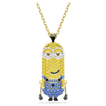 Minions Kevin จี้สร้อยคอ, ฝังแบบพาเว่, หลากสี, ตกแต่งผิวด้วยทองคำ 18K - Swarovski, 5743384