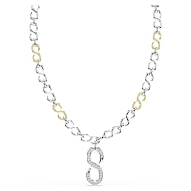 Dextera ネックレス, ラウンドカット, ホワイト, ミックスメタル仕上げ - Swarovski, 5743785