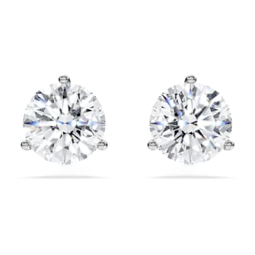 Clous d'oreilles Eternity, Diamants créés en laboratoire 2,0 ct tw, Forme ronde, Or blanc 14 carats - Swarovski, 5744254