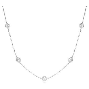 Octagon Halskette, Im Labor gezüchtete Diamanten 0,7 ct tw, Runde Form, Sterlingsilber - Swarovski, 5744556