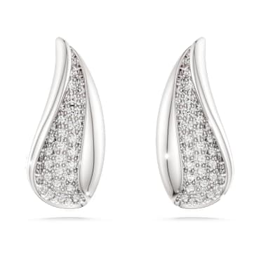 Swarovski Classica drop earrings, Round cut, White, Sterling silver - Swarovski, 5745016