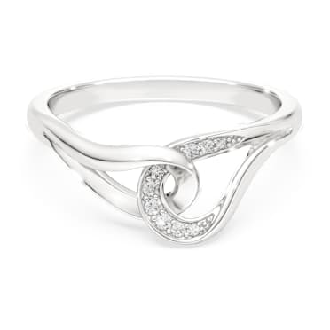 Swarovski Classica 戒指, 圓形切割, 環環相扣, 白色, 銀 - Swarovski, 5745562