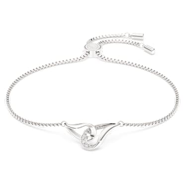 Classica 브레이슬릿, 라운드 컷, 인터로킹, 화이트, 스털링 실버 - Swarovski, 5745569