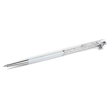 Annual Edition Crystalline ballpoint pen 2027 ballpoint pen, White lacquered, chrome plated - Swarovski, 5745579