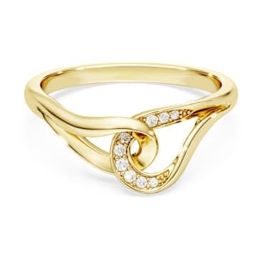 Swarovski Classica 戒指, 圓形切割, 環環相扣, 白色, 925 銀，18K 金飾面 - Swarovski, 5746010