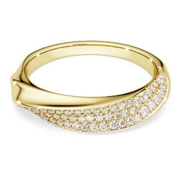 Swarovski Classica 環戒, 圓形切割, 白色, 925 銀，18K 金飾面 - Swarovski, 5746015