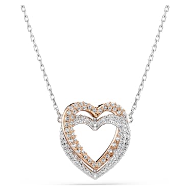 Hyperbola Halsband, Rundslipad, Hjärta, Vit, Blandad metallfinish - Swarovski, 5746040