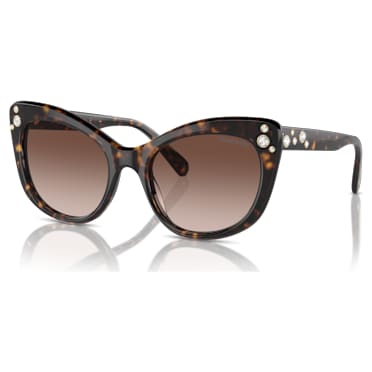 Gafas de sol, Forma de ojo de gato, SK6020, Marrones - Swarovski, 5746287