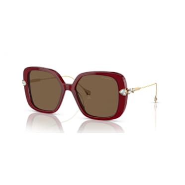 Occhiali da sole, Forma quadrata, SK6011, Marroni - Swarovski, 5746446
