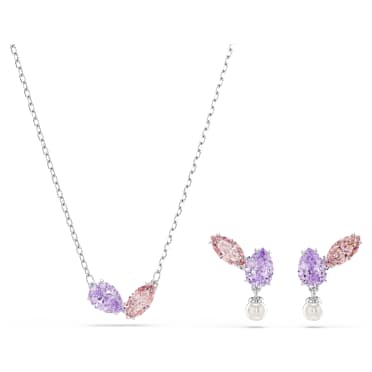 Ariana Grande x Swarovski set, Verschillende slijpvormen, Meerkleurig, Rodium toplaag - Swarovski, 5746577