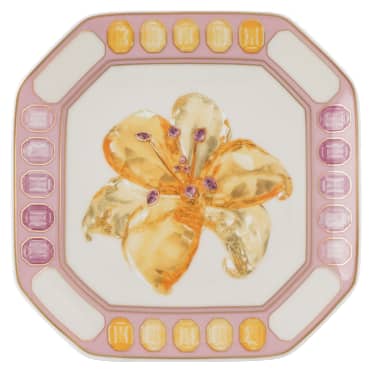 Vide-poche Idyllia, Porcelaine, Motif imprimé cristal, fleur, Rose - Swarovski, 5746836