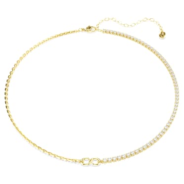Matrix nyaklánc, Körmetszéses, Fehér, 18 kt-os aranybevonat - Swarovski, 5747717
