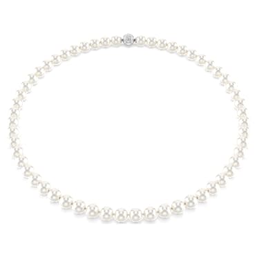 Colier Matrix, Perlă de cristal, Alb, Placat cu rodiu - Swarovski, 5747746