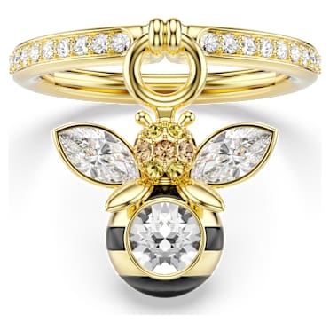 Idyllia ring met motief, Verschillende slijpvormen, Bij, Meerkleurig, Goudkleurige toplaag - Swarovski, 5748152