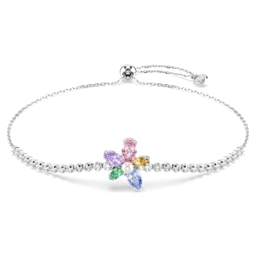 Ariana Grande x Swarovski สร้อยข้อมือ, ผสมผสานเหลี่ยมเจียระไนหลายหลายรูปแบบ, ดอกไม้, หลากสี, เคลือบโรเดียม - Swarovski, 5749187