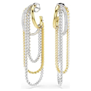 Jachete cercei Hyperbola, Stratificați, Tăietură rotundă, Albi, Finisaj metalic mixt - Swarovski, 5749368
