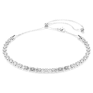 Náhrdelník Dextera, Kulatý výbrus, Bílá, Nerezová ocel - Swarovski, 5750137